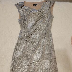 Womens floor length metallic dress